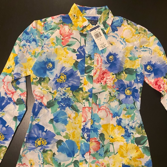polo floral button down
